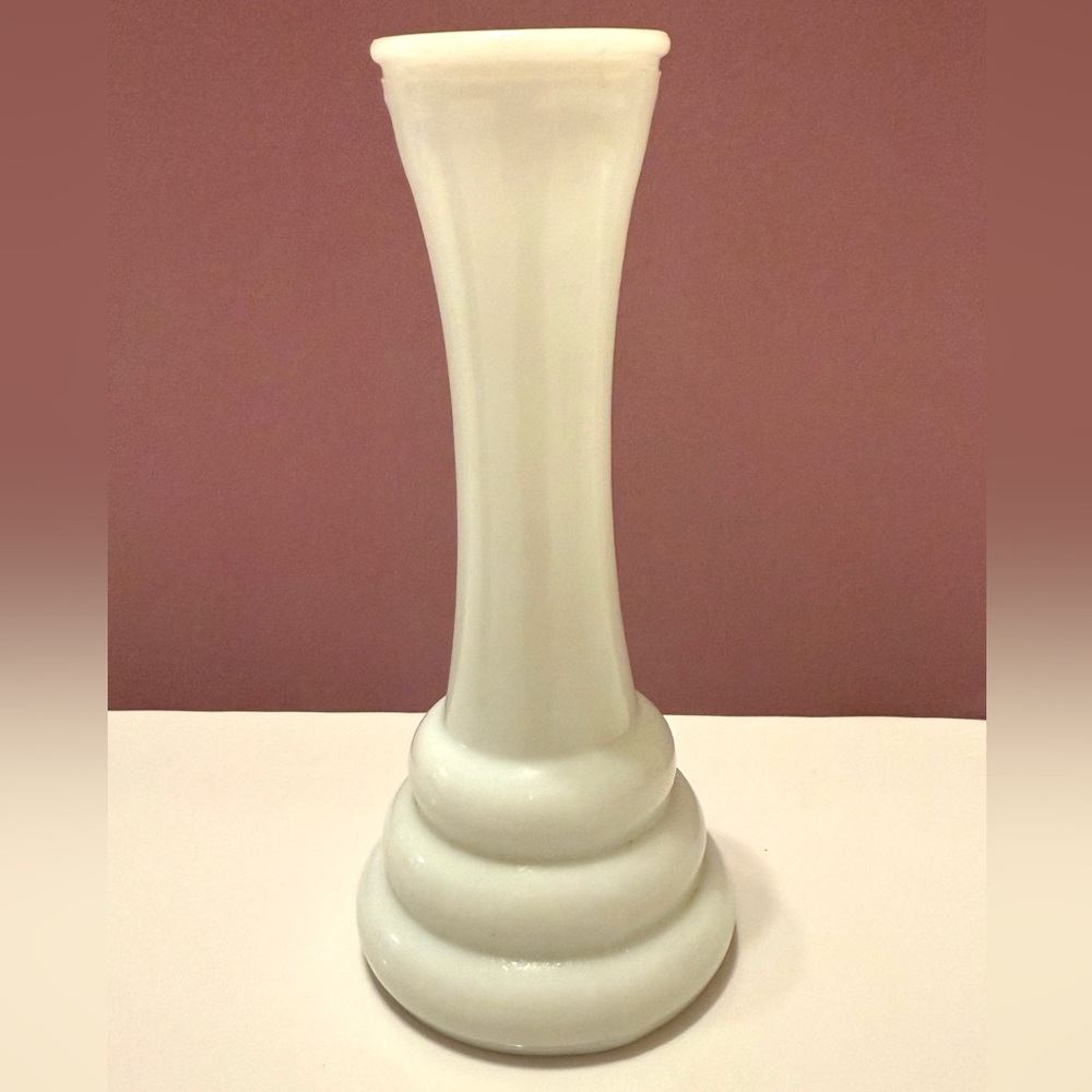 Vintage Milk Glass Vase – Randall – Tiered Base Design – Made in USA